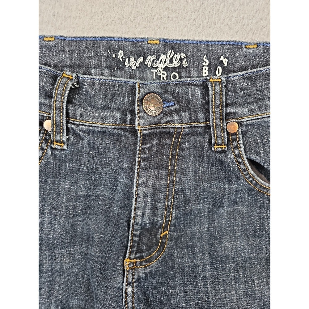 Wrangler Retro Dark Blue 29x35 Men's Slim Fit Bootcut Jeans 77MWZDX - Picture 2 of 7